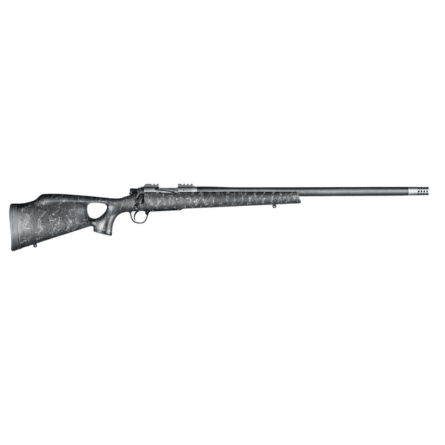 Christensen Arms Summit TI Full Size 6.5 Creedmoor Rifle with 24" Natural Titanium Steel Threaded Barrel, Natural Titanium Aluminum Receiver, Black with Gray Webbing Fixed Thumbhole Stock - CA10269H14221 Christensen Arms Summit TI Full Size 6.5 Creedmoor Rifle with 24" Natural Titanium Steel Threaded Barrel, Natural Titanium Aluminum Receiver, Black with Gray Webbing Fixed Thumbhole Stock - CA10269H14221