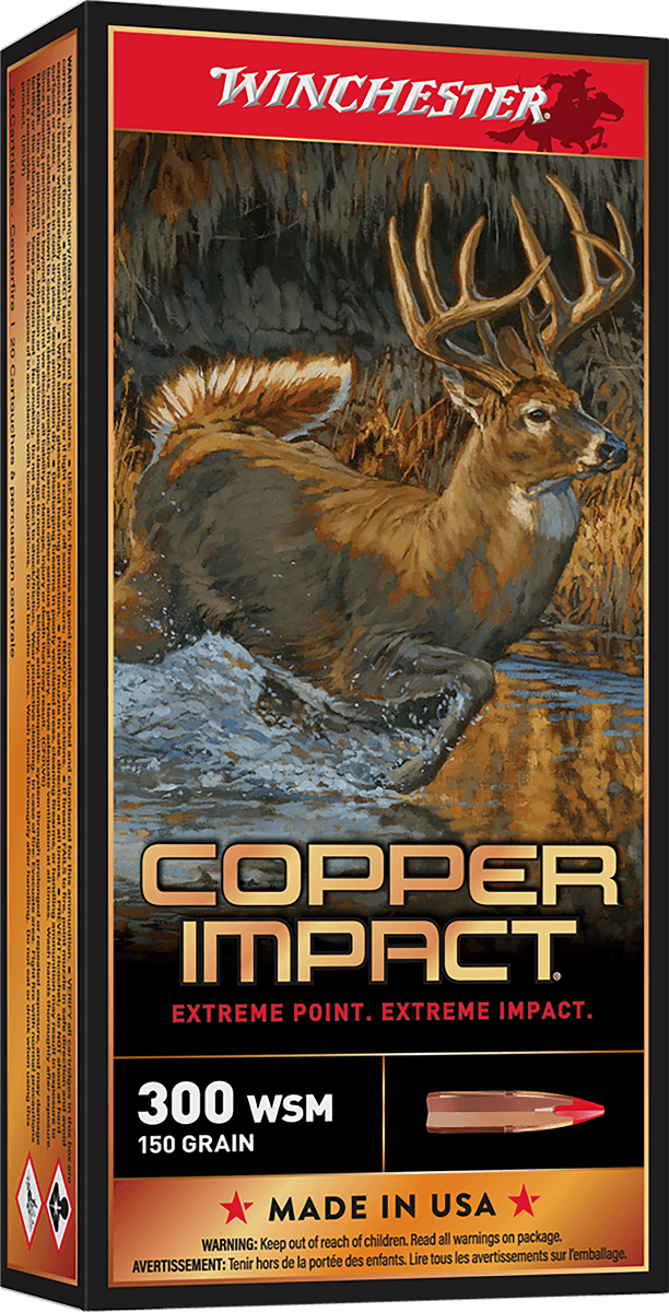 Winchester Ammo Copper Impact 300 WSM 150 gr Copper Extreme Point Lead Free - X300SCLF Winchester Ammo Copper Impact 300 WSM 150 gr Copper Extreme Point Lead Free - X300SCLF