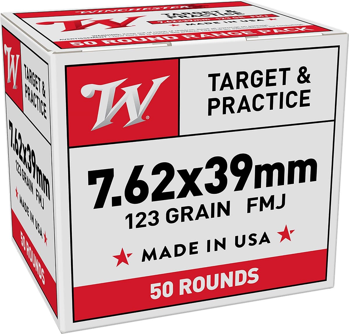 Winchester Ammo 7.62x39mm 123 gr Full Metal Jacket - W7623950 Winchester Ammo 7.62x39mm 123 gr Full Metal Jacket - W7623950