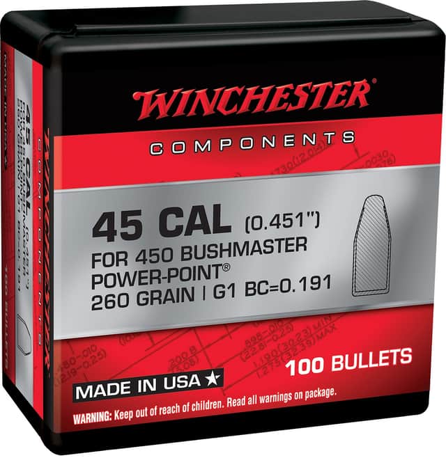 Winchester Ammo Power-Point 450 Bushmaster 260 gr - WB450P260X Winchester Ammo Power-Point 450 Bushmaster 260 gr - WB450P260X