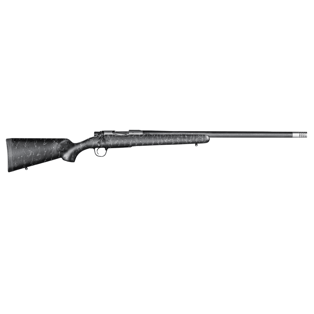 Christensen Arms Ridgeline Full Size 308 Win Rifle with 24" Threaded Steel Barrel, Black w/Gray Webbing Fixed Sporter Stock - CA10299414411 Christensen Arms Ridgeline Full Size 308 Win Rifle with 24" Threaded Steel Barrel, Black w/Gray Webbing Fixed Sporter Stock - CA10299414411