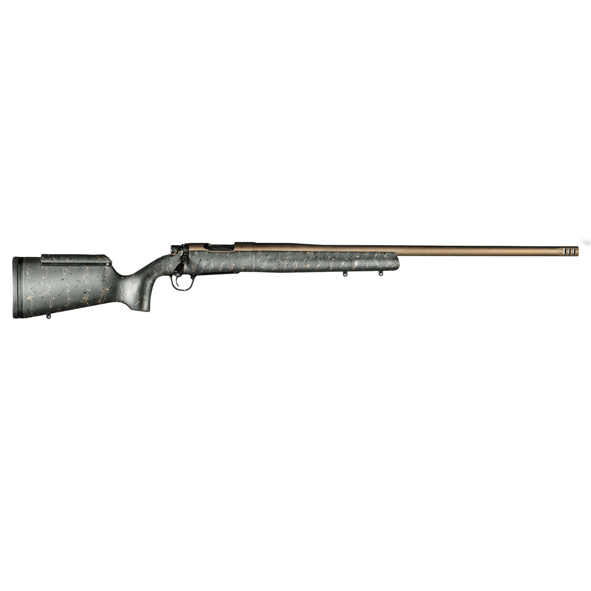 Christensen Arms Mesa Long Range Full Size 6.5 Creedmoor Rifle with 26" Burnt Bronze Cerakote Barrel, Green w/Black/Tan Webbing Fixed Long Range Stock - 8010200600 Christensen Arms Mesa Long Range Full Size 6.5 Creedmoor Rifle with 26" Burnt Bronze Cerakote Barrel, Green w/Black/Tan Webbing Fixed Long Range Stock - 8010200600