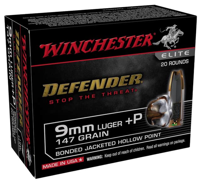 Winchester Ammo Defender 9mm Luger +P 147 gr Bonded Jacket Hollow Point - S9MMPDB2 Winchester Ammo Defender 9mm Luger +P 147 gr Bonded Jacket Hollow Point - S9MMPDB2