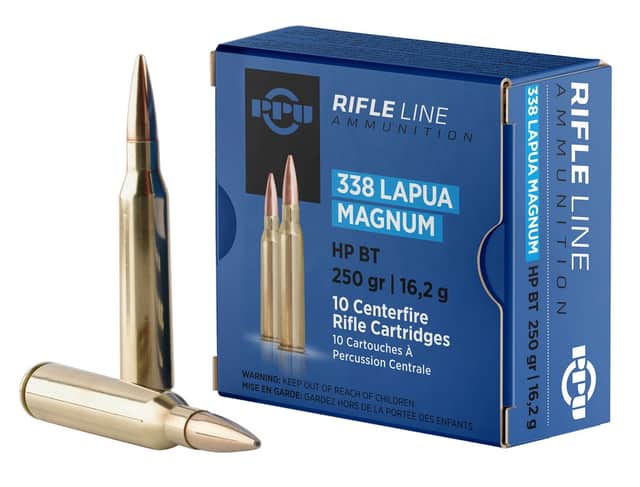 PPU Standard Rifle 338 Lapua Mag 250 gr Hollow Point Boat Tail - PP338H PPU Standard Rifle 338 Lapua Mag 250 gr Hollow Point Boat Tail - PP338H
