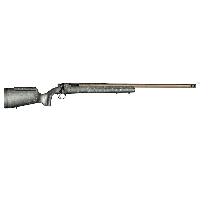 Christensen Arms Mesa Long Range Full Size 6.5 PRC Rifle with 26" Burnt Bronze Cerakote Barrel, Green w/Black/Tan Webbing Fixed Long Range Stock - 8010201200 Christensen Arms Mesa Long Range Full Size 6.5 PRC Rifle with 26" Burnt Bronze Cerakote Barrel, Green w/Black/Tan Webbing Fixed Long Range Stock - 8010201200