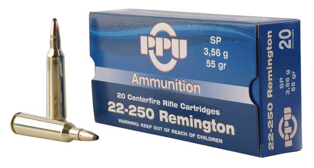 PPU Standard Rifle 22-250 Rem 55 gr Soft Point - PP22250 PPU Standard Rifle 22-250 Rem 55 gr Soft Point - PP22250