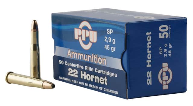 PPU Standard Rifle 22 Hornet 45 gr Soft Point - PP22H PPU Standard Rifle 22 Hornet 45 gr Soft Point - PP22H