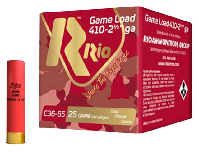 Rio Ammunition Game Load Heavy Field 410 Gauge 2.50" 1/2 oz 8 Shot - RC368 Rio Ammunition Game Load Heavy Field 410 Gauge 2.50" 1/2 oz 8 Shot - RC368