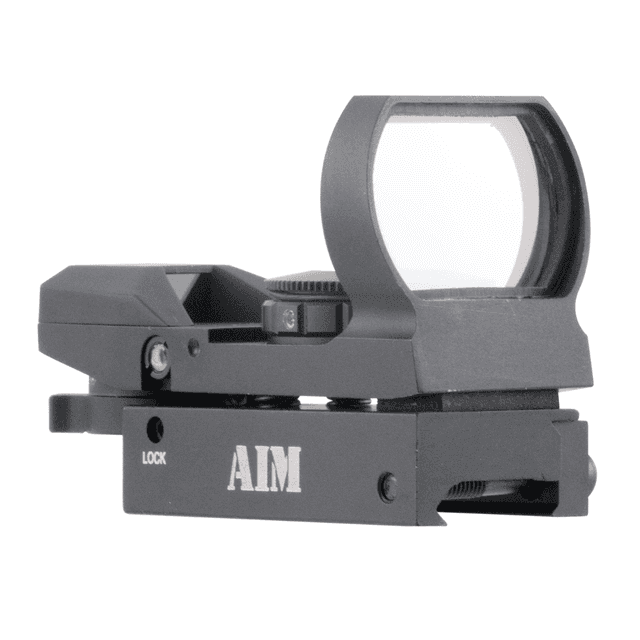 Aim Sports Reflex Warfare Edition Sight with 1x24x34mm Optics, Red/Green Multi Reticle, Matte Black - RT4WF1 Aim Sports Reflex Warfare Edition Sight with 1x24x34mm Optics, Red/Green Multi Reticle, Matte Black - RT4WF1