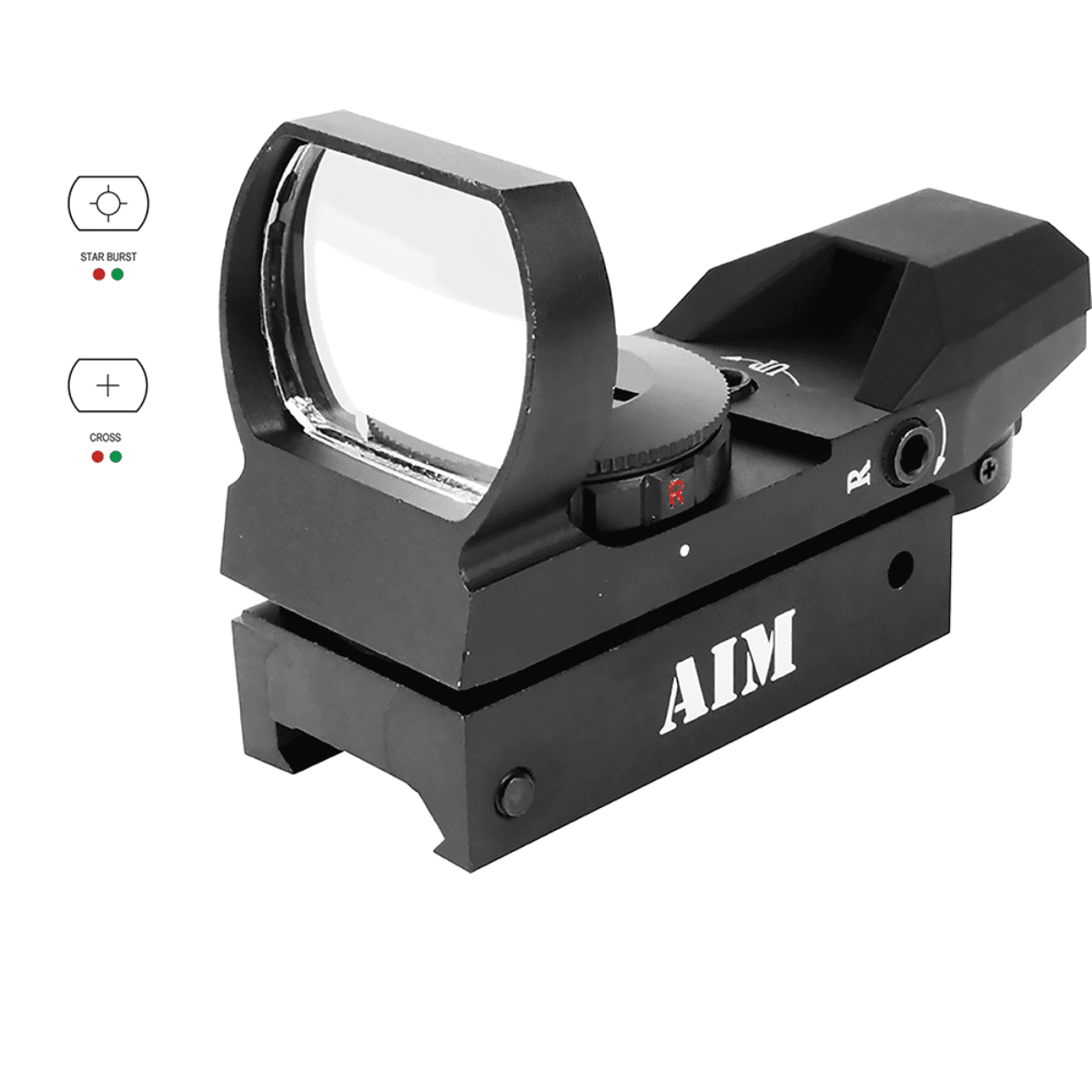 Aim Sports Reflex Classic Edition Sight with 1x34mm Optics, Red/Green Multi Reticle, Matte Black - RT403 Aim Sports Reflex Classic Edition Sight with 1x34mm Optics, Red/Green Multi Reticle, Matte Black - RT403