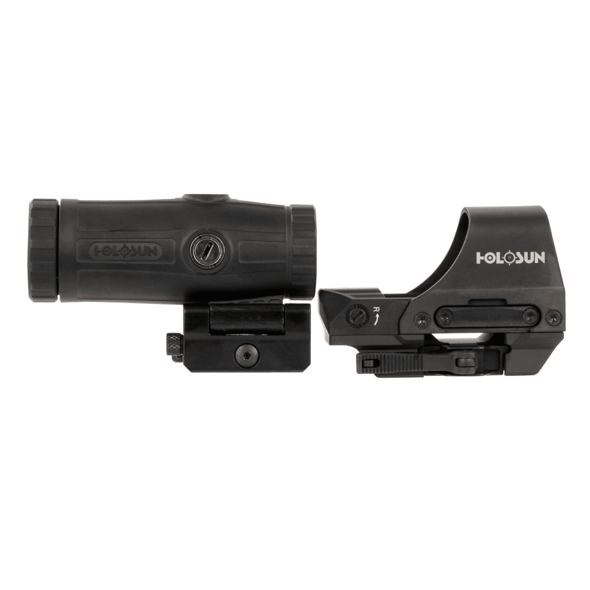 Holosun - Black Anodized, 0.91x1.26 inches Objective, 2 MOA Red Dot/65 MOA Red Circle Multi Reticle with 3x Magnifier - HS510CHM3X Holosun - Black Anodized, 0.91x1.26 inches Objective, 2 MOA Red Dot/65 MOA Red Circle Multi Reticle with 3x Magnifier - HS510CHM3X