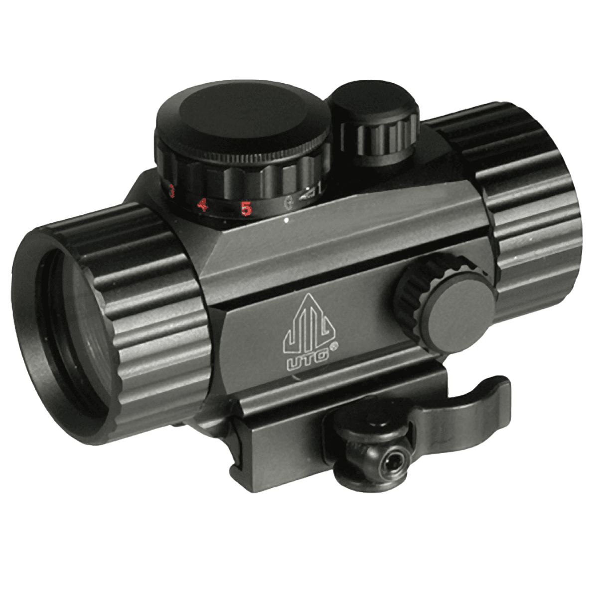UTG 3.8" ITA Red/Green Circle Dot Sight - Black Hardcoat Anodized, 1x38mm, 4 MOA/62 MOA Red/Green Dual Illuminated Circle Dot - SCPRG40CDQ UTG 3.8" ITA Red/Green Circle Dot Sight - Black Hardcoat Anodized, 1x38mm, 4 MOA/62 MOA Red/Green Dual Illuminated Circle Dot - SCPRG40CDQ