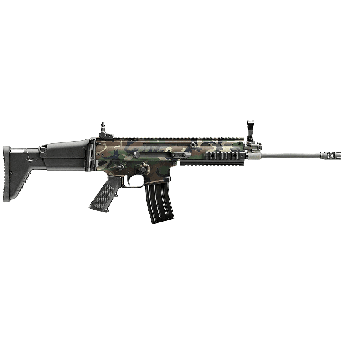 FN 3810169901 SCAR 16S 5.56x45mm NATO Woodland Camo Rifle FN 3810169901 SCAR 16S 5.56x45mm NATO Woodland Camo Rifle