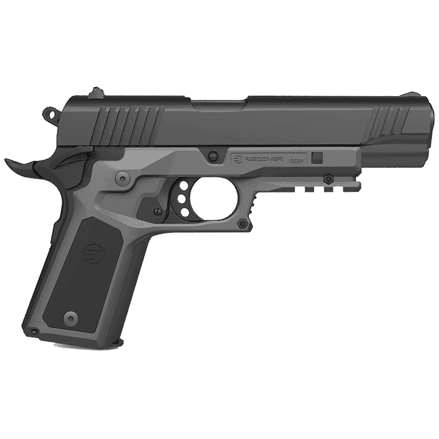 Recover Tactical CC3P0401 Frame Grip Gray Polymer Frame with Interchangeable Black & Gray Panels for Standard Frame 1911 Recover Tactical CC3P0401 Frame Grip Gray Polymer Frame with Interchangeable Black & Gray Panels for Standard Frame 1911
