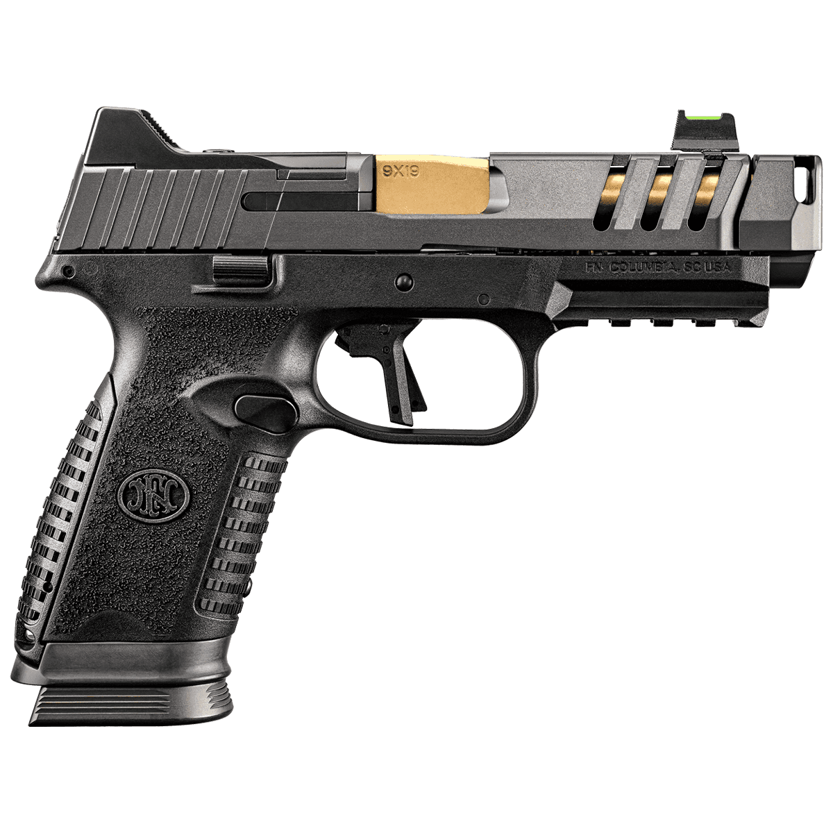 FN 509 CC Edge XL 9mm Luger Pistol with 4.20" Gold Titanium Nitride Barrel, Graphite PVD Slide - 66101715 FN 509 CC Edge XL 9mm Luger Pistol with 4.20" Gold Titanium Nitride Barrel, Graphite PVD Slide - 66101715