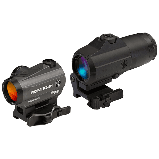 Sig Sauer Electro-Optics Romeo4 and Juliet4 Combo Graphite/Black 2 MOA Red Ballistic Circle Dot Reticle, 1x/4x, 20mm/24mm - SORJ43111 Sig Sauer Electro-Optics Romeo4 and Juliet4 Combo Graphite/Black 2 MOA Red Ballistic Circle Dot Reticle, 1x/4x, 20mm/24mm - SORJ43111