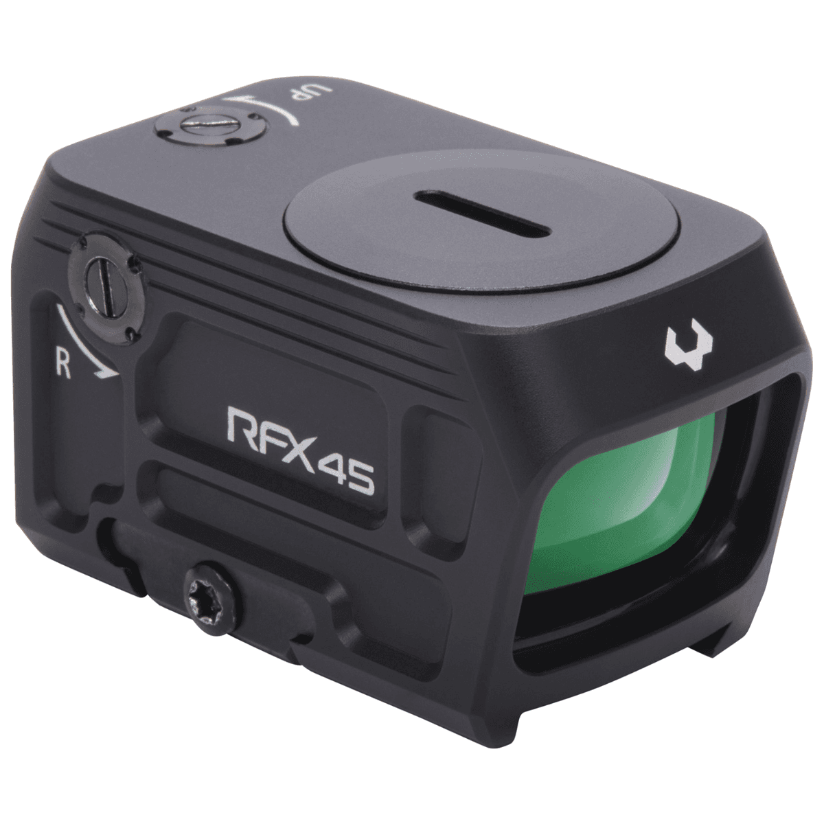 Viridian RFX45 Closed Emitter Green Dot Sight, Black, 24x15.5mm, 5 MOA Green Dot - 9810058 Viridian RFX45 Closed Emitter Green Dot Sight, Black, 24x15.5mm, 5 MOA Green Dot - 9810058