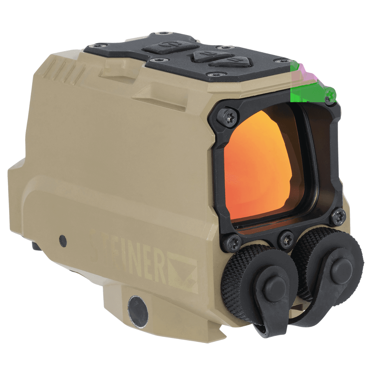 Steiner DRS 1X Battle Sight, Tan, 1x, 0.96" x 1.26", C2 Reticle/Red Multi Reticle, 2 MOA Dot, Rifle, 13 Hour Auto Shutoff - 8504 Steiner DRS 1X Battle Sight, Tan, 1x, 0.96" x 1.26", C2 Reticle/Red Multi Reticle, 2 MOA Dot, Rifle, 13 Hour Auto Shutoff - 8504