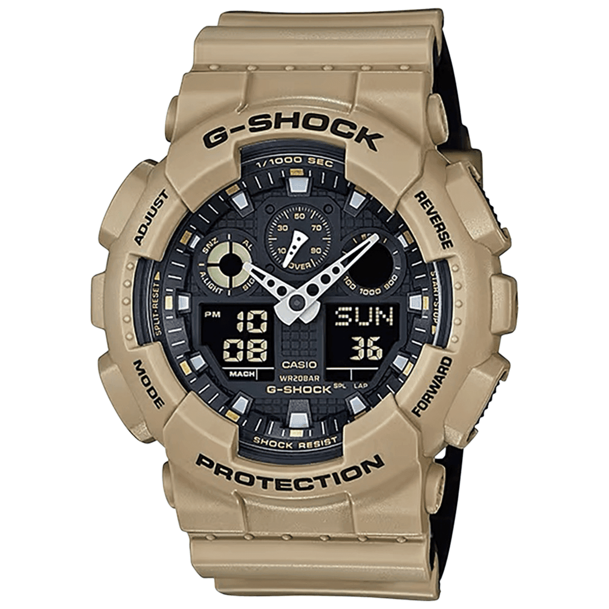 G-shock GA100L8A G-Shock Tactical Watch Brown Stainless Steel Bezel 145-215mm G-shock GA100L8A G-Shock Tactical Watch Brown Stainless Steel Bezel 145-215mm