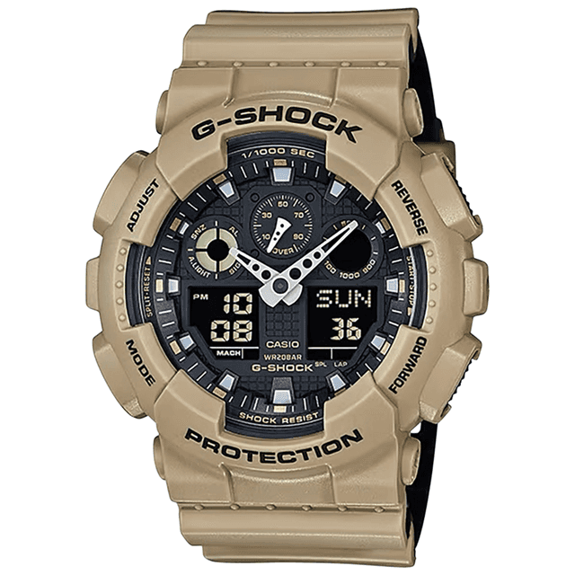 G-shock GA100L8A G-Shock Tactical Watch Brown Stainless Steel Bezel 145-215mm G-shock GA100L8A G-Shock Tactical Watch Brown Stainless Steel Bezel 145-215mm