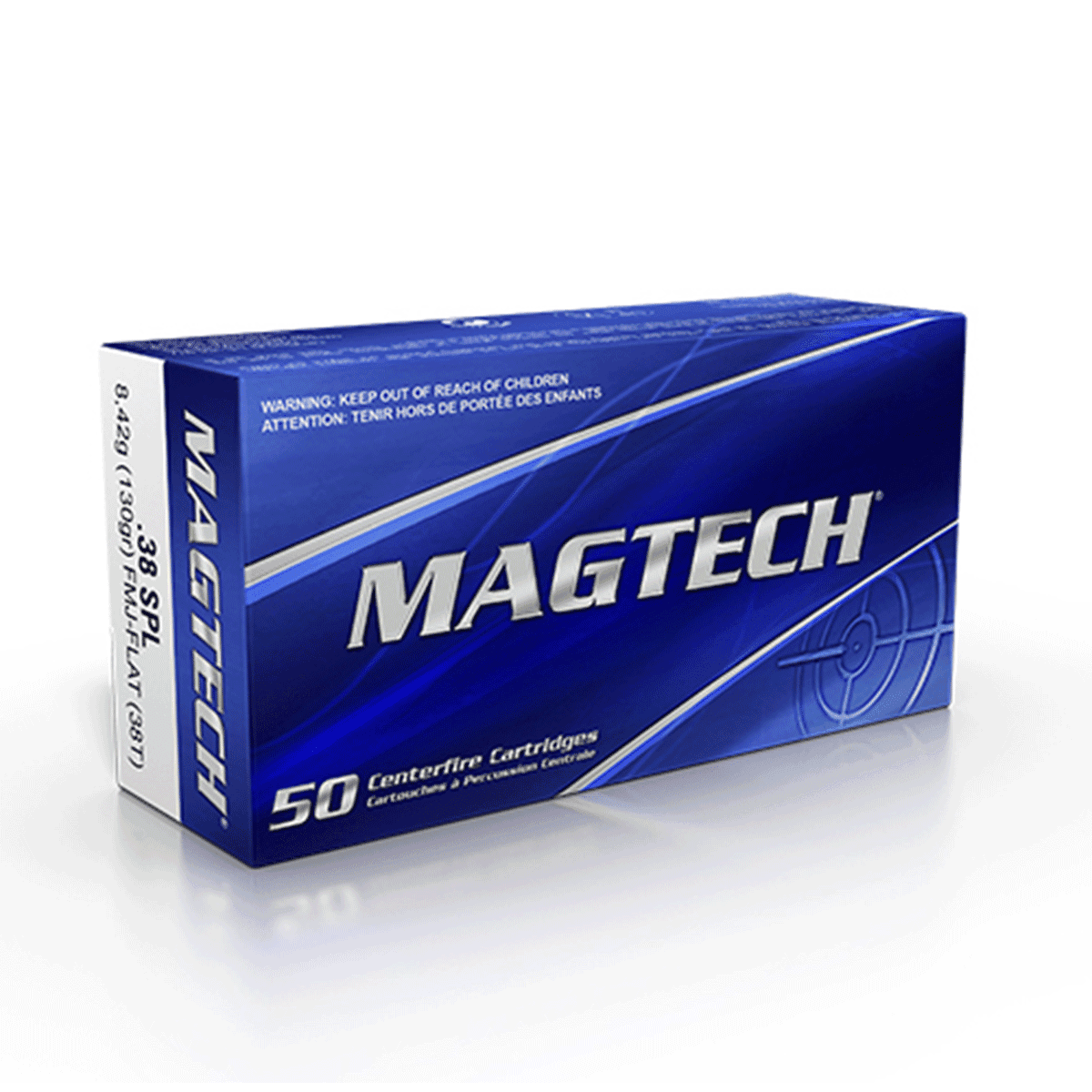 Magtech .38 Special 130 Grain FMJ 50 Round Box 38T Magtech .38 Special 130 Grain FMJ 50 Round Box 38T