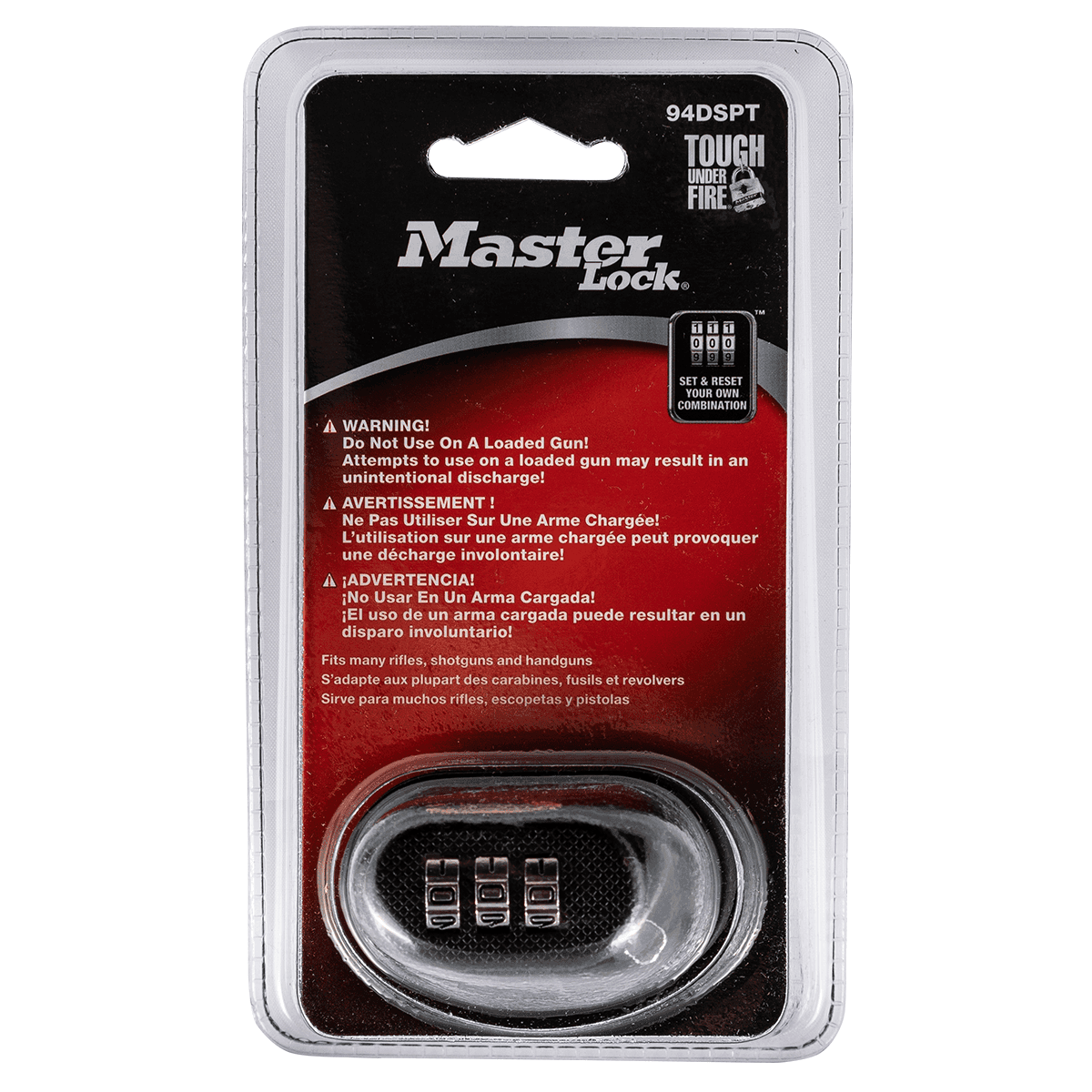 Master Lock 94DSPT Trigger Guard Lock Resettable Open With Combination Gray Steel/Zinc Firearm Fit- Handgun/Rifle/Shotgun Master Lock 94DSPT Trigger Guard Lock Resettable Open With Combination Gray Steel/Zinc Firearm Fit- Handgun/Rifle/Shotgun