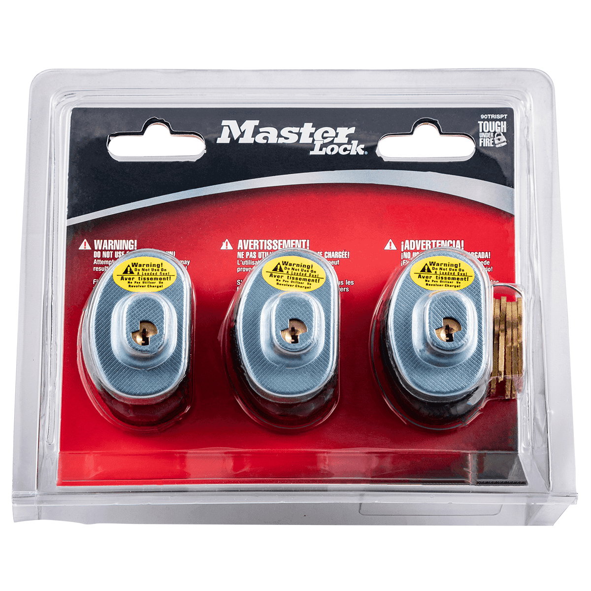 Master Lock 90TRISPT Trigger Lock Keyed Alike Open With Key Gray Steel/Zinc 3 Per Pkg Firearm Fit- Handgun/Rifle/Shotgun Master Lock 90TRISPT Trigger Lock Keyed Alike Open With Key Gray Steel/Zinc 3 Per Pkg Firearm Fit- Handgun/Rifle/Shotgun