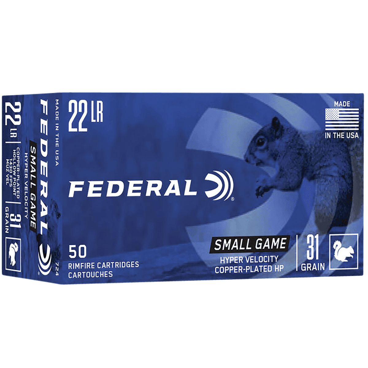 Federal Small Game & Target 22 LR 31 grain, 50 Per Box - 724 Federal Small Game & Target 22 LR 31 grain, 50 Per Box - 724