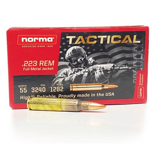 Norma Ammo TAC-223 .223 Rem 55Gr FMJ 20Rd Box Norma Ammo TAC-223 .223 Rem 55Gr FMJ 20Rd Box