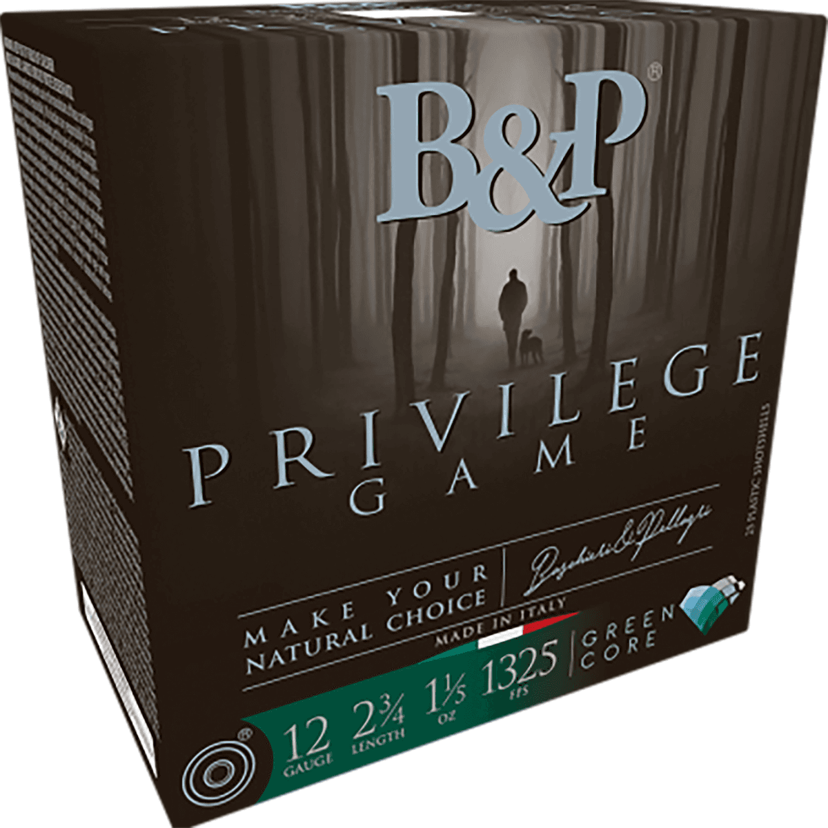 B&P Ammunition Privilege Game 12 Gauge 2.75" 1 1/5 oz 5 Shot, 25 Per Box / 10 Per Case - 12B15PG5 B&P Ammunition Privilege Game 12 Gauge 2.75" 1 1/5 oz 5 Shot, 25 Per Box / 10 Per Case - 12B15PG5
