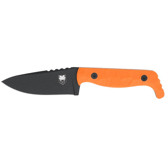 CobraTec Knives CTKPORG KingPin EDC 4" Fixed Drop Point Plain Black Powder Coated D2 Steel Blade, 4" Blaze Orange Textured G10 Scales Handle CobraTec Knives CTKPORG KingPin EDC 4" Fixed Drop Point Plain Black Powder Coated D2 Steel Blade, 4" Blaze Orange Textured G10 Scales Handle
