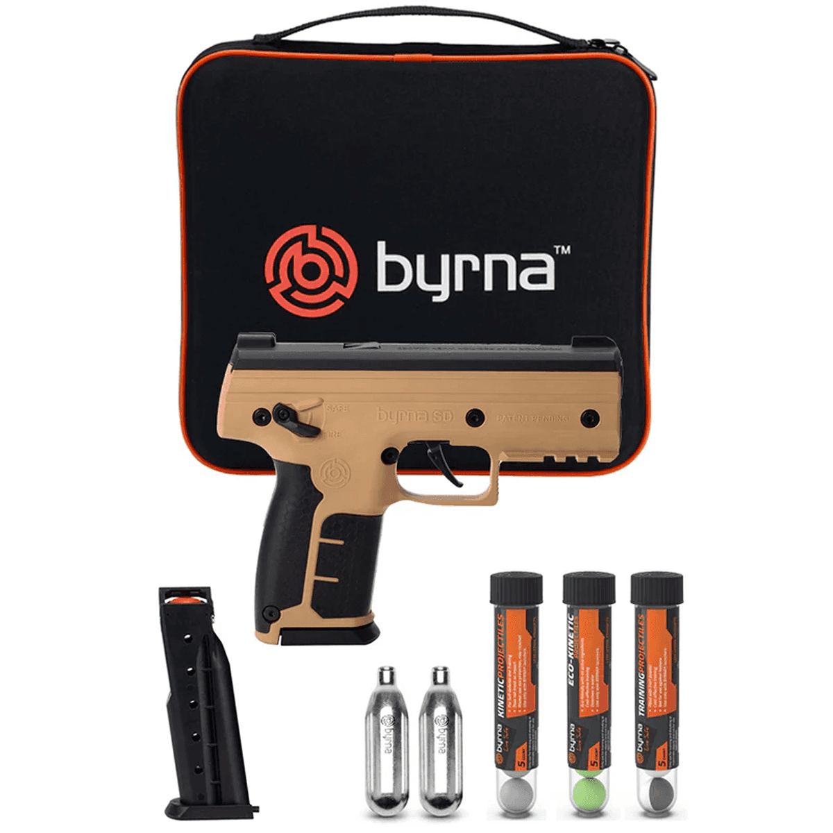 Byrna SD Launcher Kinetic Kit with Tan Less Lethal Gun and Self Defense Cartridges Byrna SD Launcher Kinetic Kit with Tan Less Lethal Gun and Self Defense Cartridges