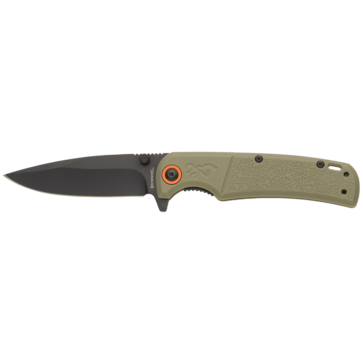 Browning 3220513 Buckmark Slim EDC 3.13" Folding Drop Point Plain Black Oxide D2 Steel Blade, Sage Textured Polymer Handle Browning 3220513 Buckmark Slim EDC 3.13" Folding Drop Point Plain Black Oxide D2 Steel Blade, Sage Textured Polymer Handle
