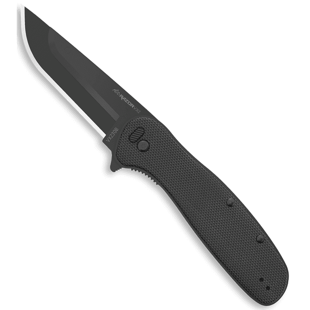 Outdoor Edge VX230B Razor VX2 EDC 3" Folding Plain Black Oxide 420J2 SS Blade, Black Textured G10 Handle Outdoor Edge VX230B Razor VX2 EDC 3" Folding Plain Black Oxide 420J2 SS Blade, Black Textured G10 Handle