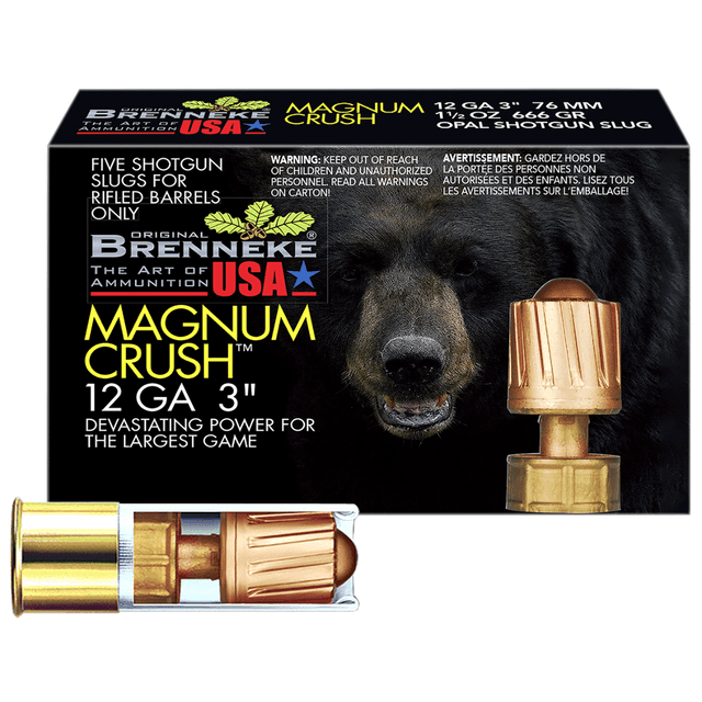 Brenneke Magnum Crush 12 Gauge Shotgun with 3" 1 1/2oz Slug Shot - SL123CMR Brenneke Magnum Crush 12 Gauge Shotgun with 3" 1 1/2oz Slug Shot - SL123CMR