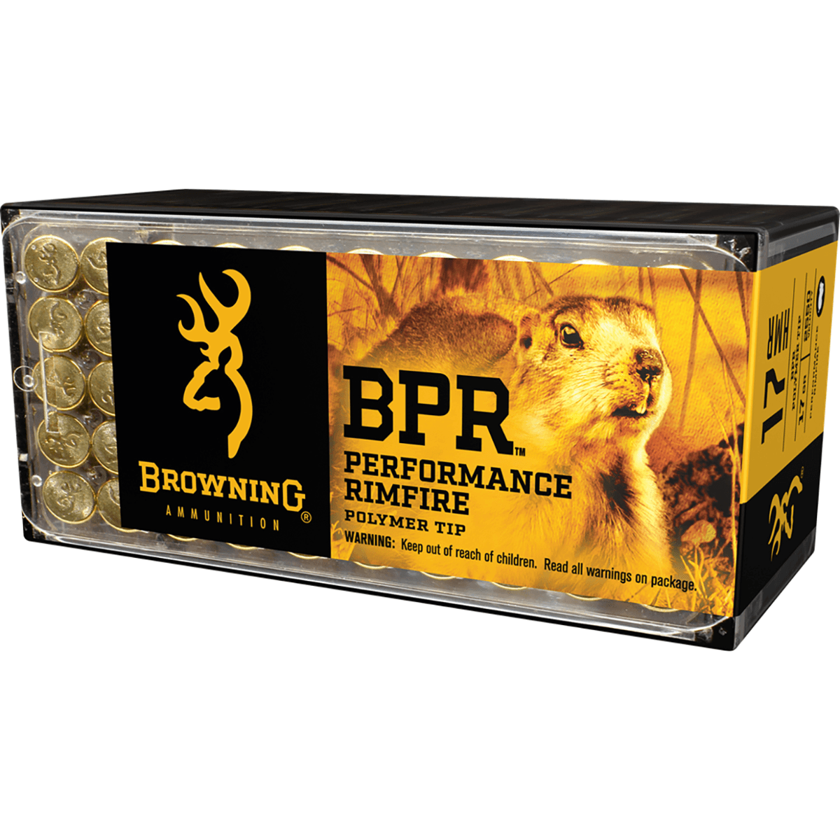 Browning BPR Performance Rimfire 17HMR Ammunition - 17gr Polymer Tip - 50 Per Box/20 Case - B195117050 Browning BPR Performance Rimfire 17HMR Ammunition - 17gr Polymer Tip - 50 Per Box/20 Case - B195117050