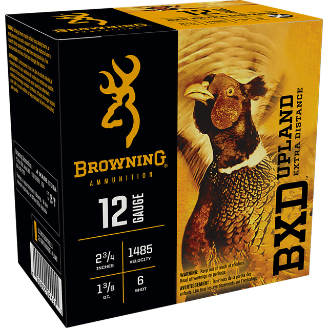 Browning BXD Upland 12 Gauge Ammunition - 2.75" 1 3/8oz 6Shot - 25 Per Box/10 Case - B193511226 Browning BXD Upland 12 Gauge Ammunition - 2.75" 1 3/8oz 6Shot - 25 Per Box/10 Case - B193511226