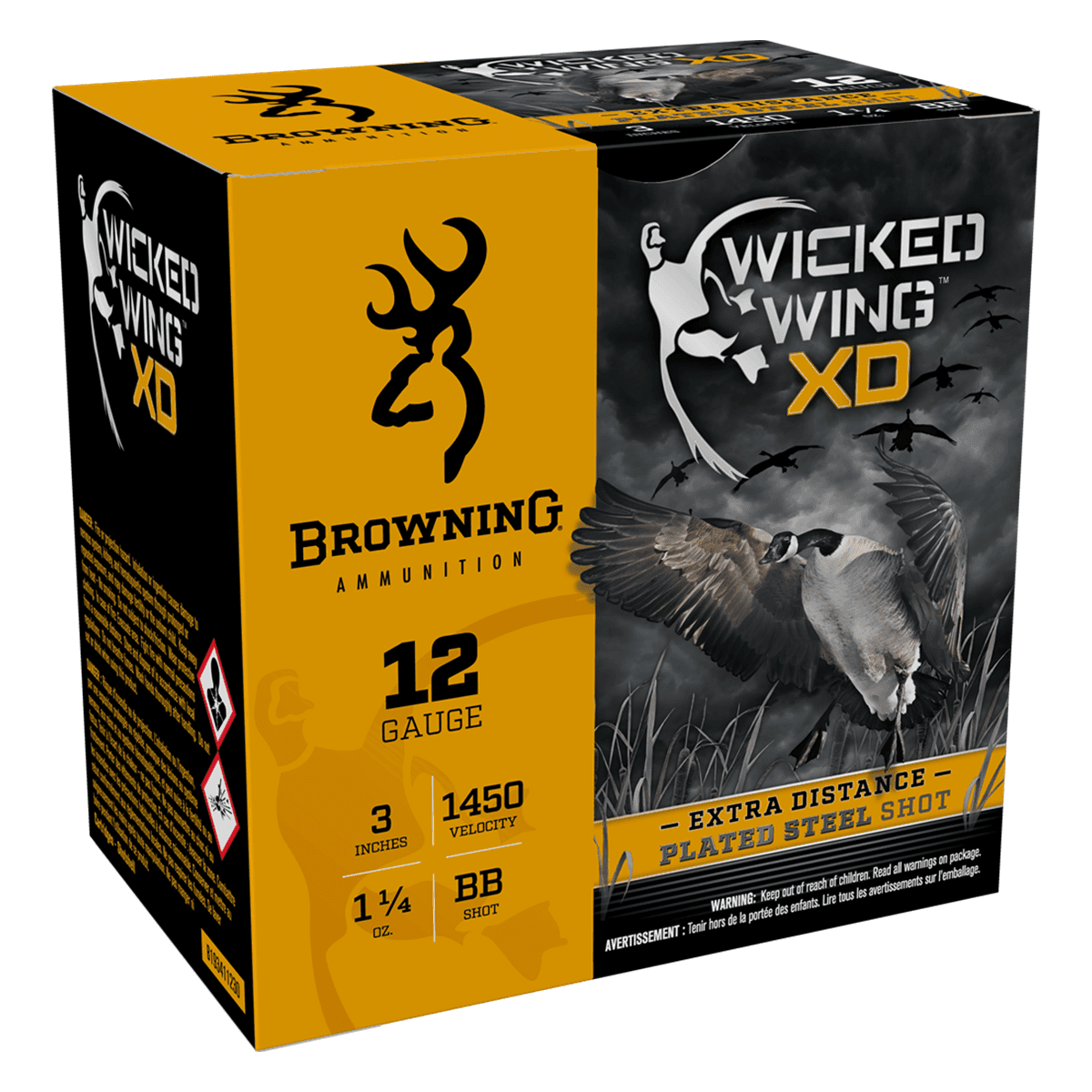 Browning Wicked Wing XD 12 Gauge Shotgun Ammunition - 3" 1 1/4oz BBShot - 25 Rounds Browning Wicked Wing XD 12 Gauge Shotgun Ammunition - 3" 1 1/4oz BBShot - 25 Rounds