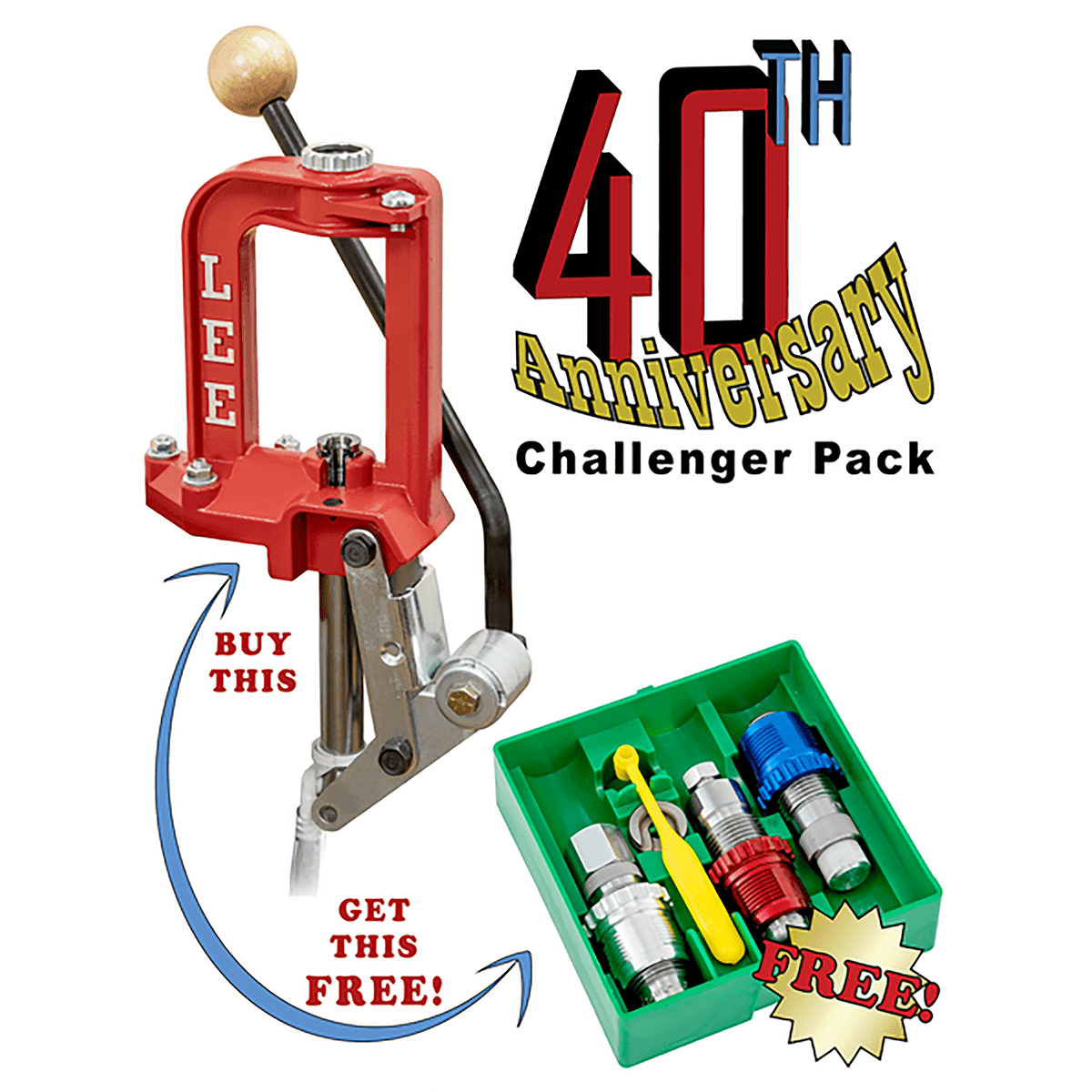 Lee Precision 92134 Challenger Press w/Breech Lock 9mm Dies Lee Precision 92134 Challenger Press w/Breech Lock 9mm Dies