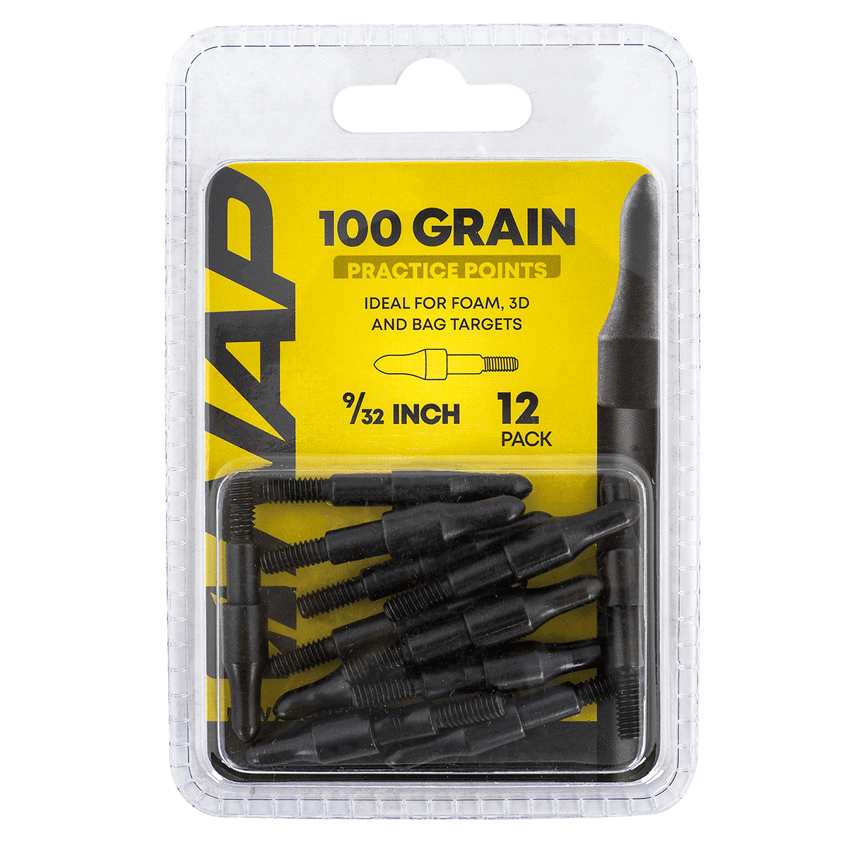 NAP NAP60P3DP932 3D Practice Points Field Tips Fixed 100 Gr Black/ 12 Pack NAP NAP60P3DP932 3D Practice Points Field Tips Fixed 100 Gr Black/ 12 Pack