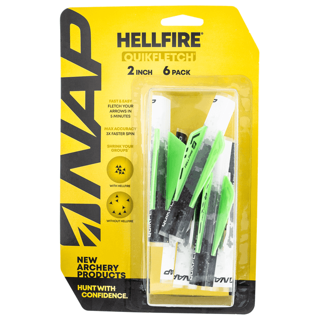 NAP NAP60035 Quickfletch Hellfire Fletching White Green/ 6 Pack NAP NAP60035 Quickfletch Hellfire Fletching White Green/ 6 Pack