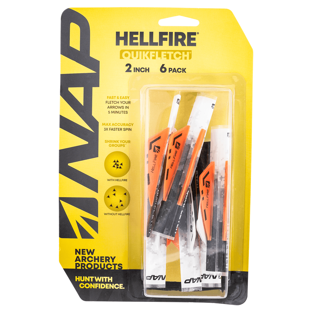 NAP NAP60034 Quickfletch Hellfire Fletching White Orange/ 6 Pack NAP NAP60034 Quickfletch Hellfire Fletching White Orange/ 6 Pack