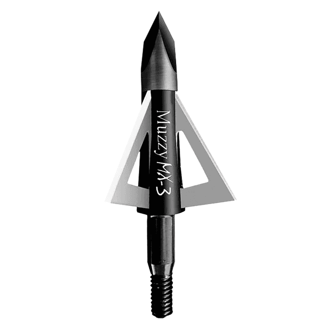 Muzzy 225MX33 MX-3 Broadhead 3-Blade Trocar Tip Anodized Aluminum Ferrule Blades 100 gr/3 Per Pack Muzzy 225MX33 MX-3 Broadhead 3-Blade Trocar Tip Anodized Aluminum Ferrule Blades 100 gr/3 Per Pack