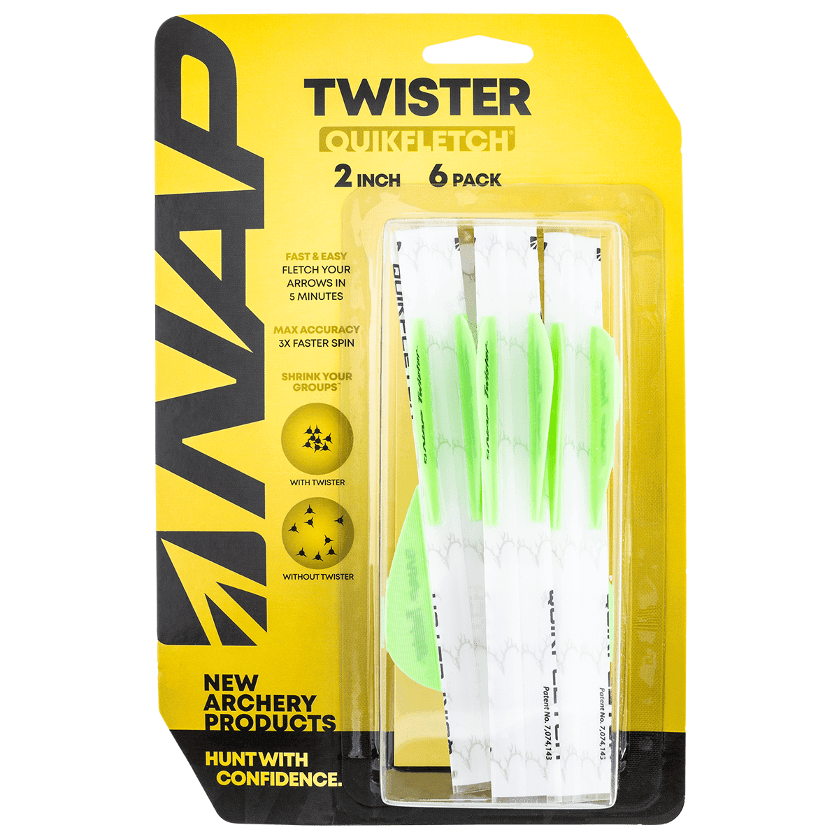 NAP NAP60638 Quickfletch Twister Fletching White Green/ 6 Pack NAP NAP60638 Quickfletch Twister Fletching White Green/ 6 Pack