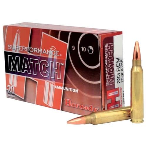 Hornady Superformance Match 223 Rem 75 gr Hollow Point Boat-Tail Match Rifle Ammo Hornady Superformance Match 223 Rem 75 gr Hollow Point Boat-Tail Match Rifle Ammo