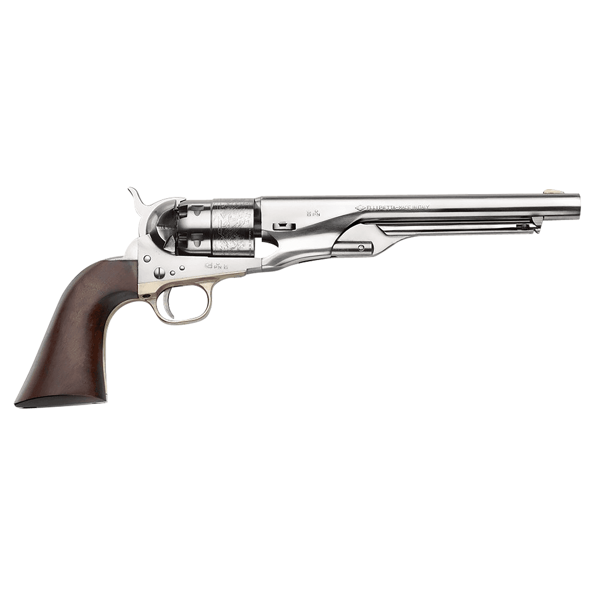 Pietta PF60OS448 1860 Army "Old Silver" 44 Cal 8" 6rd Old Silver Steel Frame, Cylinder & Round Barrel w/Walnut Grip Pietta PF60OS448 1860 Army "Old Silver" 44 Cal 8" 6rd Old Silver Steel Frame, Cylinder & Round Barrel w/Walnut Grip