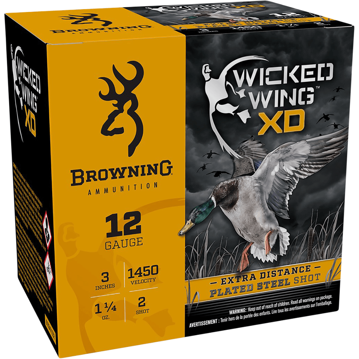 Browning Wicked Wing XD 12 Gauge Shotgun Ammunition - 3" 1 1/4oz 2Shot - 25 Rounds - B193411232 Browning Wicked Wing XD 12 Gauge Shotgun Ammunition - 3" 1 1/4oz 2Shot - 25 Rounds - B193411232
