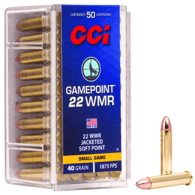 CCI Gamepoint Rimfire 22WMR Ammunition - 40gr Jacketed Soft Point - 50 Per Box/40 Case - 0022 CCI Gamepoint Rimfire 22WMR Ammunition - 40gr Jacketed Soft Point - 50 Per Box/40 Case - 0022