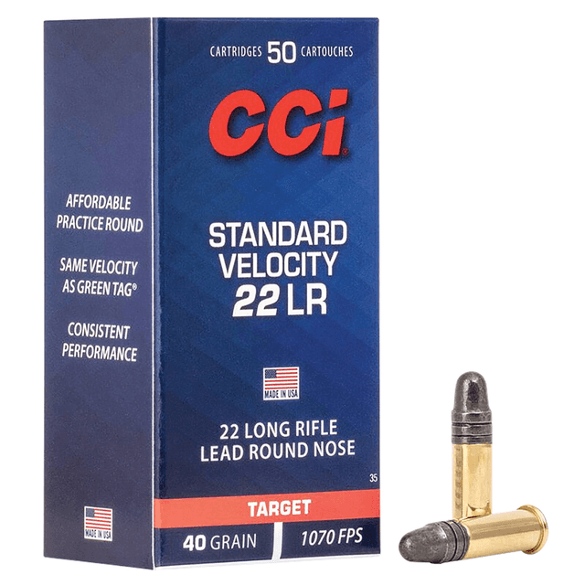 CCI Standard Velocity 22LR 40gr Lead Round Nose 50 Per Box - 0035 CCI Standard Velocity 22LR 40gr Lead Round Nose 50 Per Box - 0035