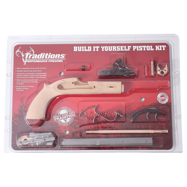Traditions KPC50902 Trapper Pistol Kit 50 Cal Flintlock 9.75" Blued Octagon Barrel Unfinished Wood Frame Grip Sidelock Action Traditions KPC50902 Trapper Pistol Kit 50 Cal Flintlock 9.75" Blued Octagon Barrel Unfinished Wood Frame Grip Sidelock Action